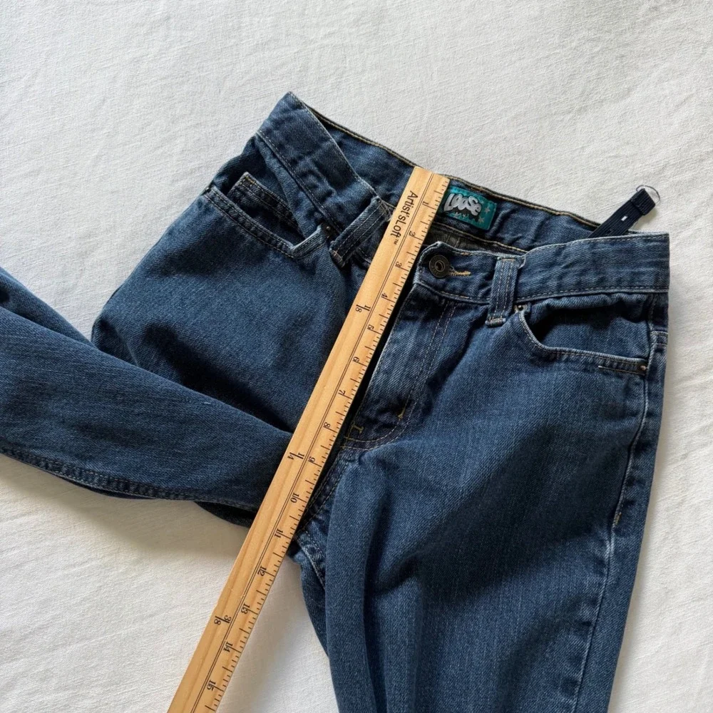 Y2K Old Navy Loose Fit Jeans Young Adult 14 Dark Wash Blue Denim Wide Leg 25x27